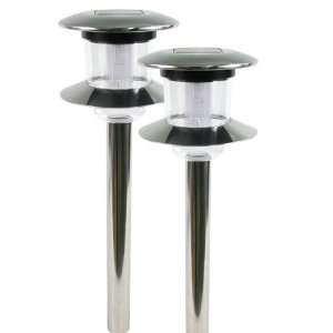  Harvest Brand Two Tiered Stainless Steel Solar Lights (Set 