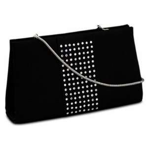   DP1733 Satin Handbag with Scattered Crystals Color: Black Satin: Baby