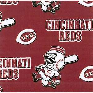 MLB Cincinnati Reds Baseball Fleece Fabric Print By the Yard:  