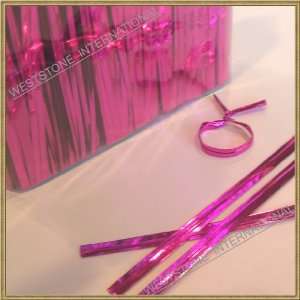  1000pcs 4 Metallic Pink Twist Ties: Everything Else