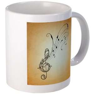    Mug (Coffee Drink Cup) Treble Clef Music Notes 