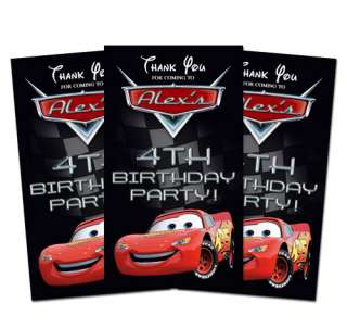 10 CARS Birthday Party Favors THANK YOU TAGS  