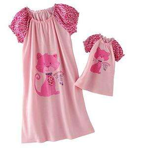 JUMPING BEANS Girls 6X Pink Little Kitty Nightgown Set  