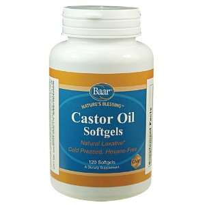  Castor Oil Softgels Natural Laxative with Fennel Oil 