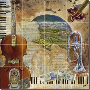  Tuscan Music by Ginger Cook   Abstract Ceramic Tile Mural 