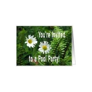  Flowers and Ferns, Pool Party Invitation Card Health 