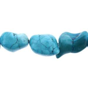  Dyed Turquoise  Nugget Plain   30mm Height, 22mm Width 