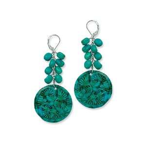  Turquoise Sterling Silver Medallion Earrings Jewelry