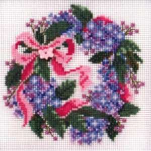  Hydrangea Wreath Kit (cross stitch & beads) Arts, Crafts 