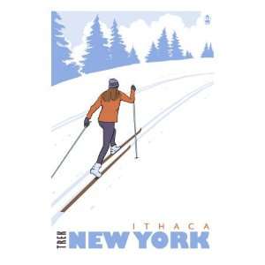 Cross Country Skier, Ithaca, New York Giclee Poster Print, 12x16 
