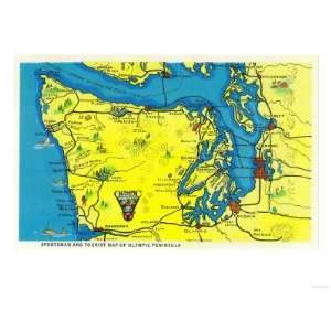 Sportsman and Tourist Map, Olympic Peninsula   Olympic National Park 