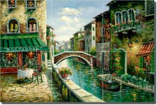 Italian Cafe Canal Ceramic Tile Mural Art Backsplash  