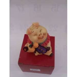  Ceramic Big Luck Pig Figurine 