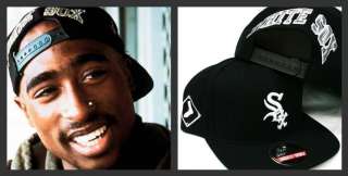   CHICAGO WHITE SOX VINTAGE TUPAC POETIC BLACK SNAPBACK HATS CAP  