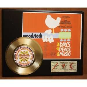 Woodstock 24kt Gold Record Concert Ticket Series LTD Edition Display 