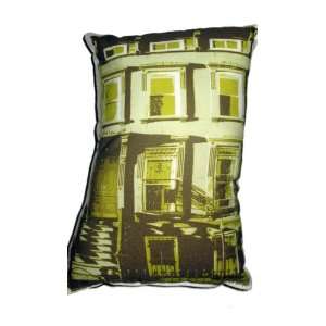  Build Your Block Brownstone Building I Pillow   Brown 