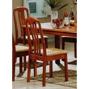  Modern Set Of Two Wood Cushioned Dining Chairs: Home 