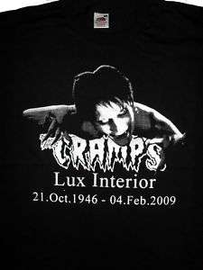 THE CRAMPS LUX INTERIOR TRIBUTE T SHIRT PSYCHOBILLY  