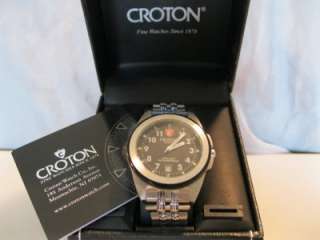MENS CROTON 10ATM STAINLESS STEEL QUARTZ SPORTS WATCH NEW  