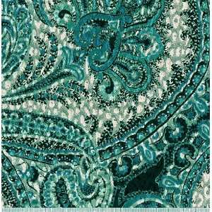  48 Wide Printed Pucker Slinky Deep Turquoise Fabric By 
