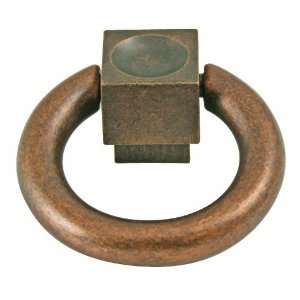  Antique Copper 2 Ring with Square Post Drawer Pull Lot of 