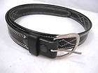 Triple K Black Leather Double Stiched Holster Belt Unlined 1.5 Wide 