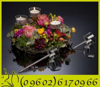 Kerzenhalter Kerzenständer für Teelichter Glas Gesteck 4005632984717 