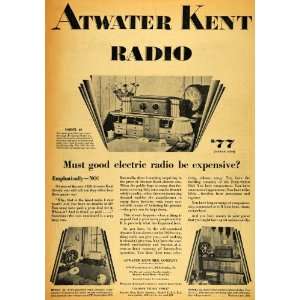   Electric Radio 1929 Models Price   Original Print Ad