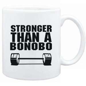 Mug White Stronger than a Bonobo  Animals  Sports 