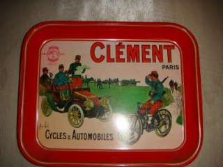 Vintage Clemente Paris Tin Tray Cycles & Automobiles  