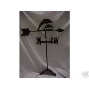  Dolphin Roof Mounted Weathervane Black Wrought Iron 