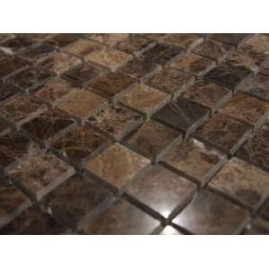   Dark Emperador 1x1 X 6mm Polished Mosaic Stone Tile