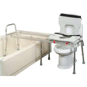 Tub Transfer Bench with Cut Out Seat   XX Long Toilet to Tub Transfer 