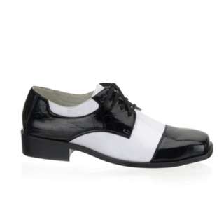 Mens 50s Black & White Gangster Halloween Shoes  