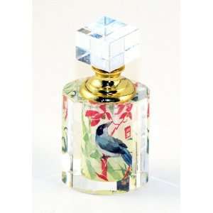   Painting Crystal Red Floral with Bird Perfume Bottle   Closeout SALE
