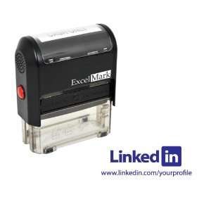  ExcelMark Self Inking LinkedIn Stamp   Blue Ink Office 