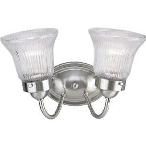   Nickel Economy Fluted Glass Traditional / Classic 2 Light 12.5 W