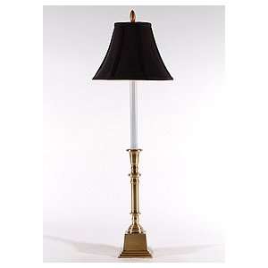 Traditional Classic Antiqued Brass Metal Buffet Candlestick Table Lamp 