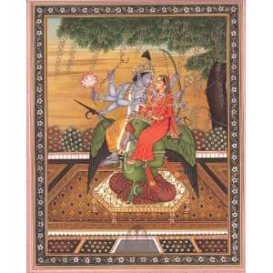  Vishnu with Lakshmi Seated on His Vahana Garuda   Water 