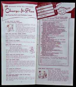 Vtg.1950s Travel By Train Brochure Traveloan Charge It  