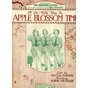 ll Be With You in) Apple Blossom Time Vintage 1941 Sheet Music from 