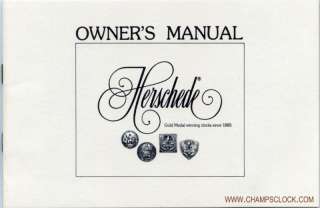 FREE Herschede Grandfather Clock Owners Manual   