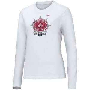   Ladies White BCS Bowl Bound Long Sleeve T shirt: Sports & Outdoors