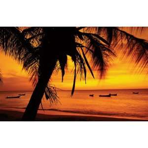 Scenery Posters Sunset   Beach Boat   61x91.5cm 