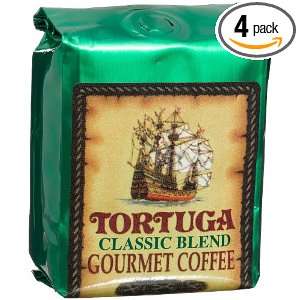Tortuga Classic Blend Gourmet Ground Coffee, 8 Ounce Bags (Pack of 4 