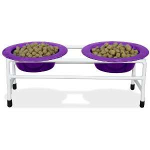  Platinum Pets White Triple Modern Diner Stand with 8oz 