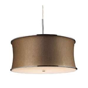 Fabrique 5 Light Drum Pendant In Polished Chrome And Bronze Weave 