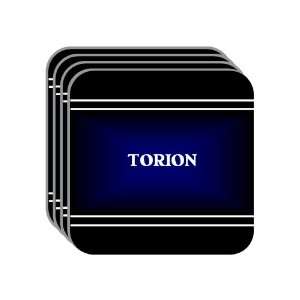 Personal Name Gift   TORION Set of 4 Mini Mousepad Coasters (black 