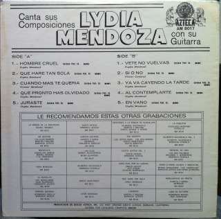 LYDIA MENDOZA con su guitarra LP vinyl AM 8017 VG+  