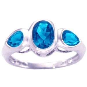   and Pear Gemstone Ring Swiss Blue Topaz, size6.5 diViene Jewelry